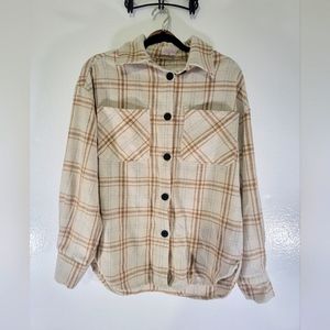 Pink lily plaid shacket